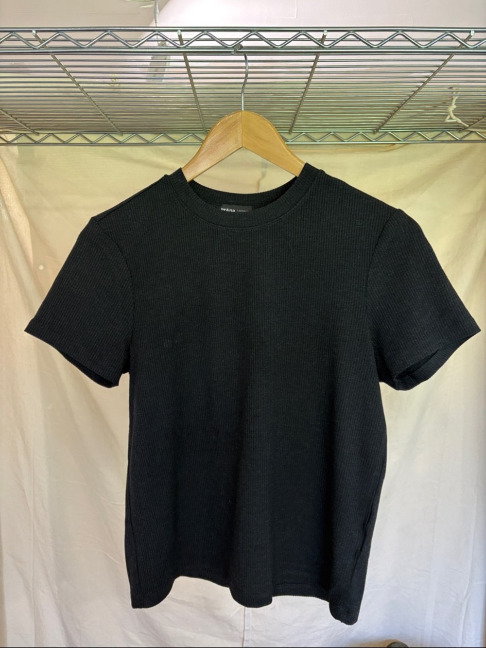 Prana Black Short-Sleeve Ribbed Women's Tee
